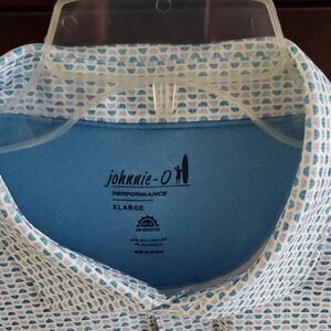 johnnie-O White and Blue Casual Button Down Shirt
